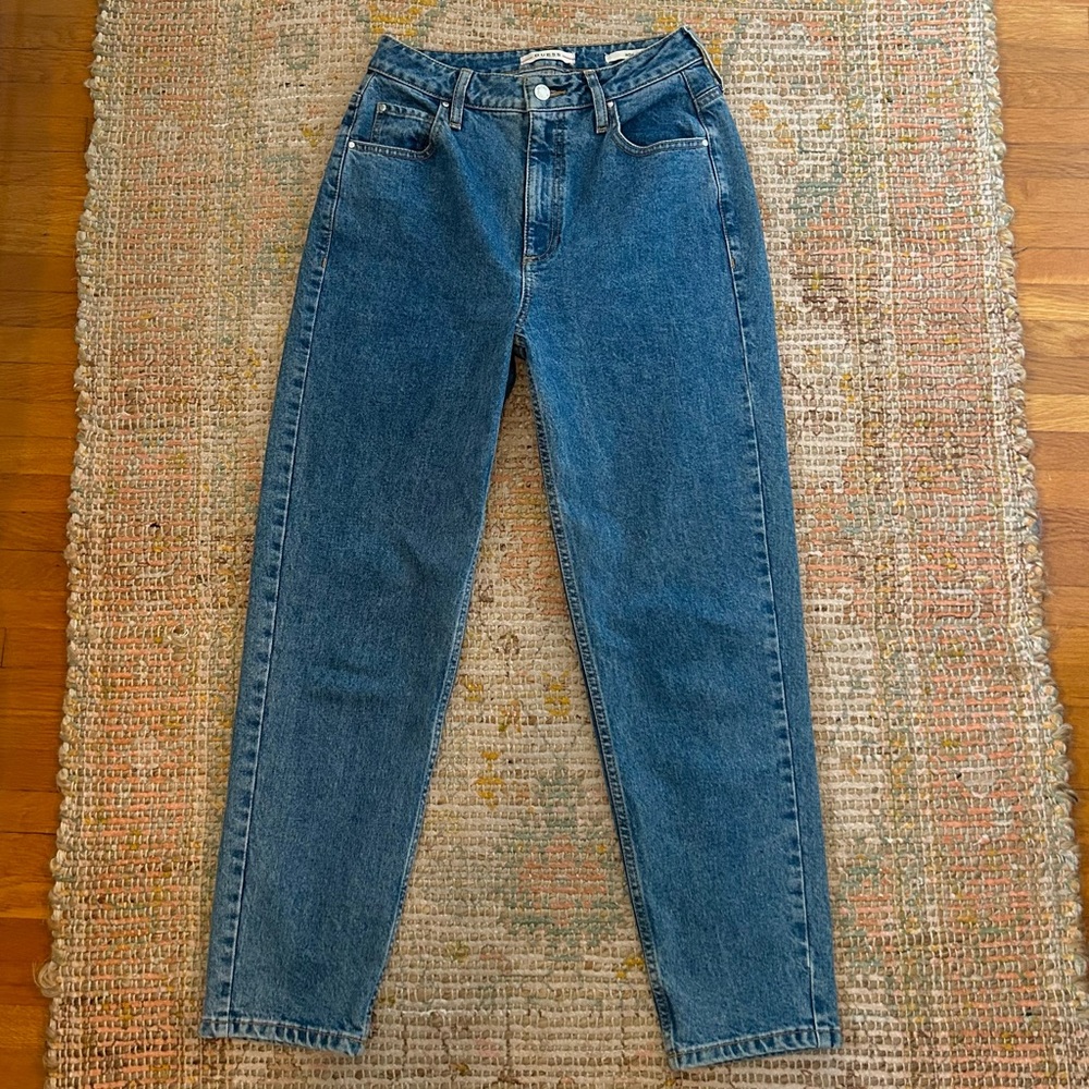 Guess - medium wash mom jeans